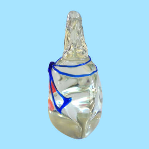 Art Glass Bag with Goldfish Ornament Paperweight