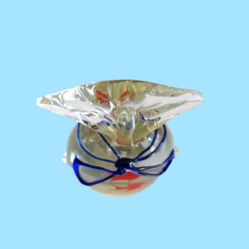 Art Glass Bag with Goldfish Ornament Paperweight