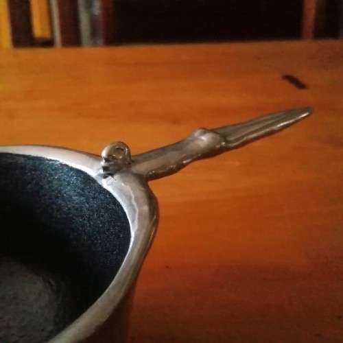 Early Carrol Boyes Functional Art Pewter Bowl Dish Man as a Handle