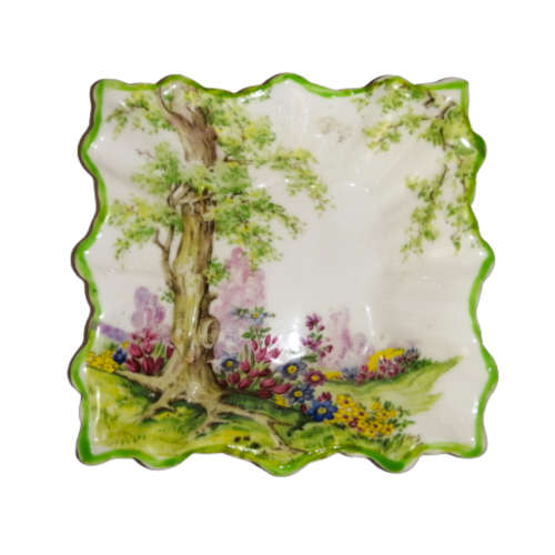 Royal Albert Green Wood Trees Square Trinket Dish