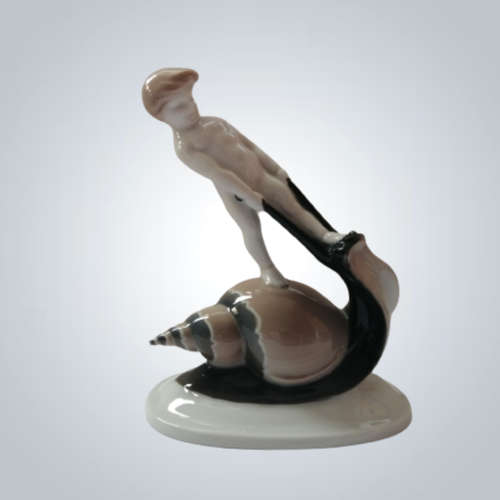 Rosenthal Figurine Selb- Bavaria Figurine of Boy Riding a Snail.