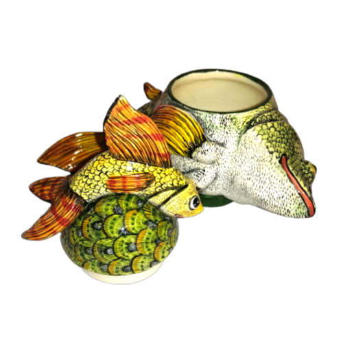 Ardmore Style Love - Art Fish Bowl and Cover Superb Detail