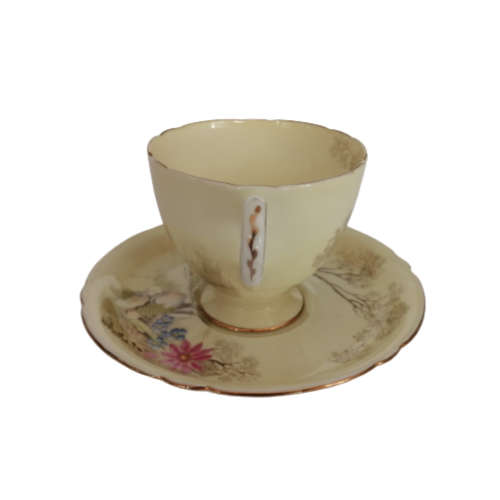 Shelley Fine Bone China Duo Hand Painted Tree And Flower Decoration