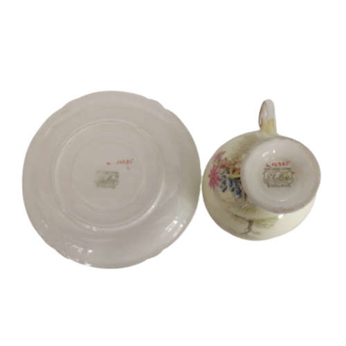 Shelley Fine Bone China Duo Hand Painted Tree And Flower Decoration