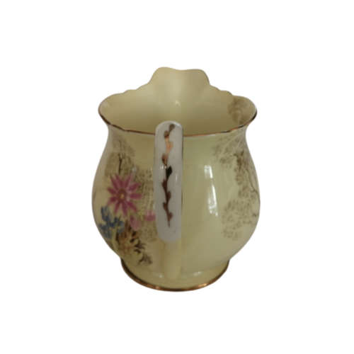 Shelley Fine Bone China Milk Jug Hand Painted Tree And Flower Decoration
