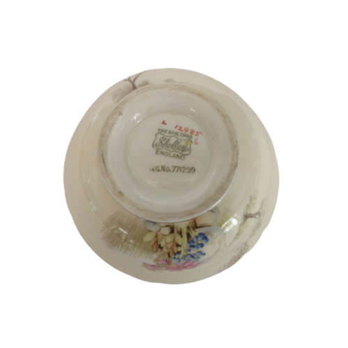 Shelley Fine Bone China Sugar Bowl Hand Painted Tree And Flower Decoration