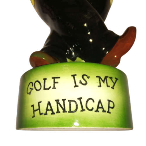 Large Ceramic Character Decanter takes the form of a Golfer Mid-Swing
