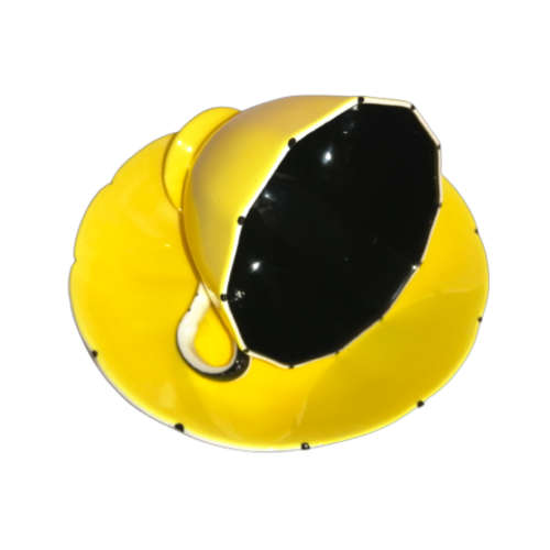 Royal Floral vintage Bright Yellow and Black Bone China Trio