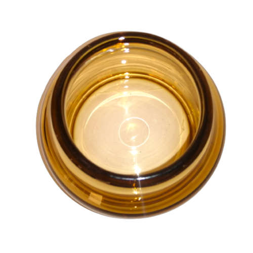 Hand Blown Heavy Glass Round Vase Vibrant Amber