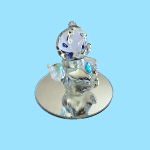 Crystal Angel Bear March Aquamarine or December Zircon