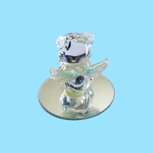 Crystal Angel Bear March Aquamarine or December Zircon
