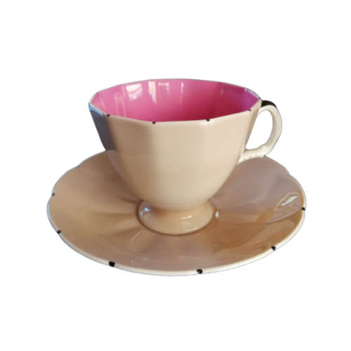 Royal Floral vintage Bright Pink and Dusty Pink Bone China Trio