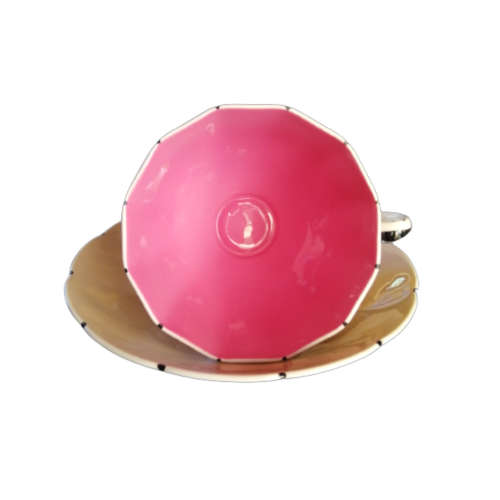 Royal Floral vintage Bright Pink and Dusty Pink Bone China Trio