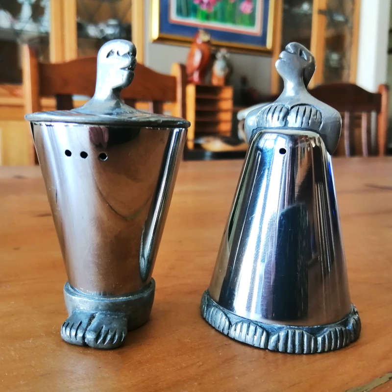 Carrol Boyes Pewter Man and Woman Salt and Pepper Pots