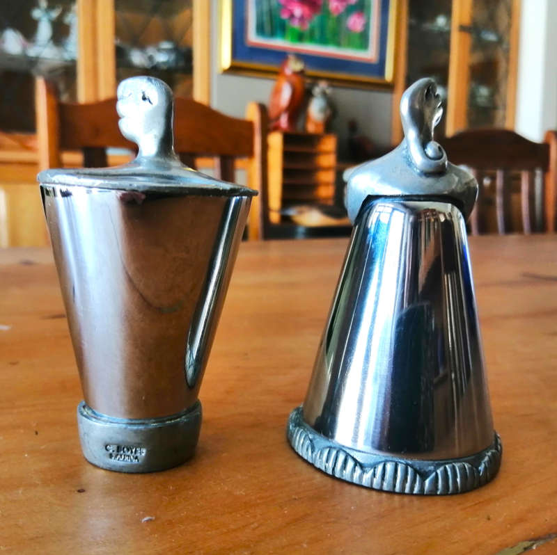 Carrol Boyes Pewter Man and Woman Salt and Pepper Pots