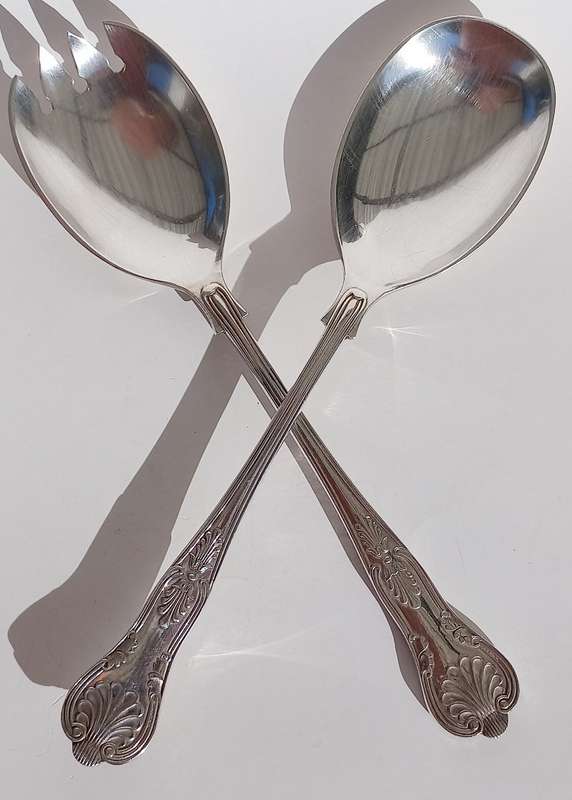 Vintage King`s SILVER PLATED SERVING Fork and SPOON- In perfect condition