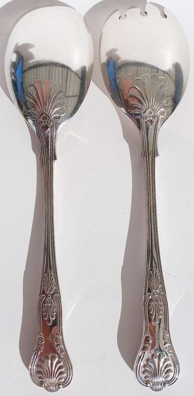 Vintage King`s SILVER PLATED SERVING Fork and SPOON- In perfect condition