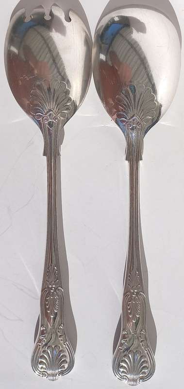 Vintage King`s SILVER PLATED SERVING Fork and SPOON- In perfect condition