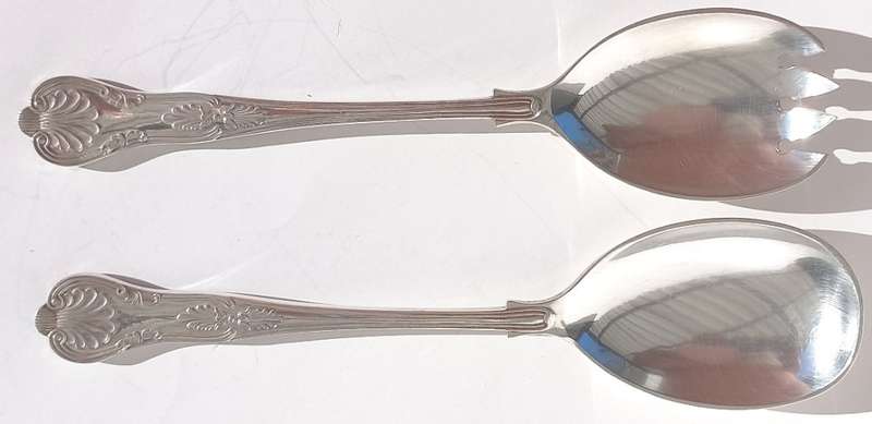 Vintage King`s SILVER PLATED SERVING Fork and SPOON- In perfect condition