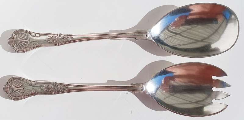 Vintage King`s SILVER PLATED SERVING Fork and SPOON- In perfect condition