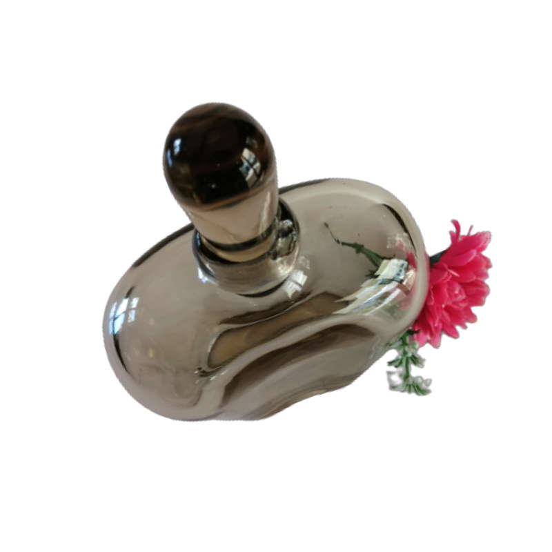 Large and Heavy Elegant Smokey Grey Glass Decanter