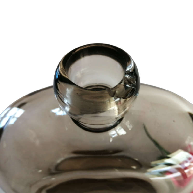 Large and Heavy Elegant Smokey Grey Glass Decanter