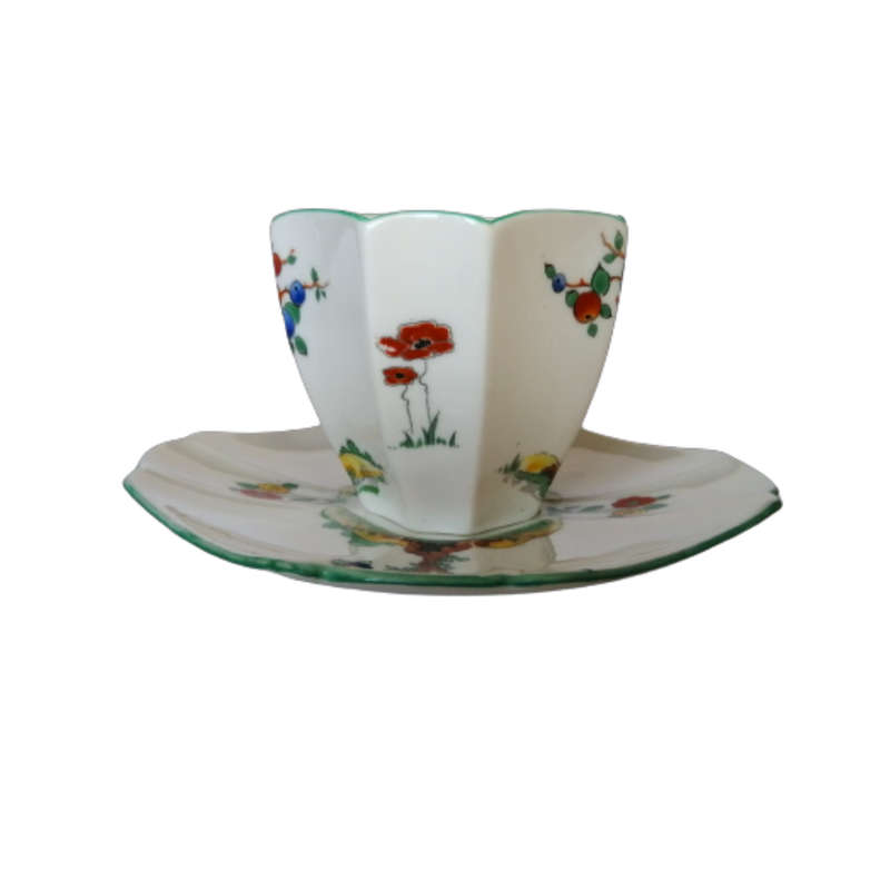 Shelley Crabtree cup and saucer duo c1928