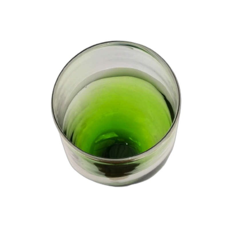Hand-Blown Heavy Green Art Glass Tall Vase