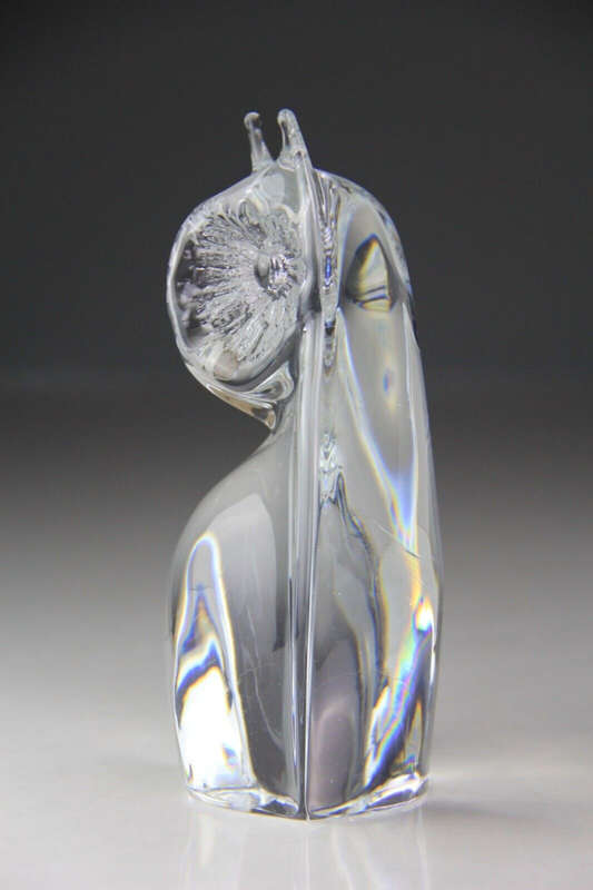 Daum France Large Heavy Crystal Owl Chouette Figurine