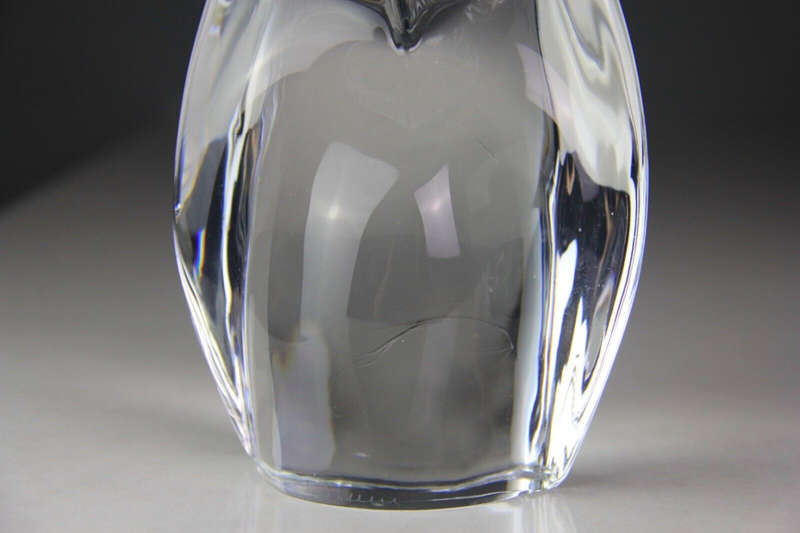 Daum France Large Heavy Crystal Owl Chouette Figurine