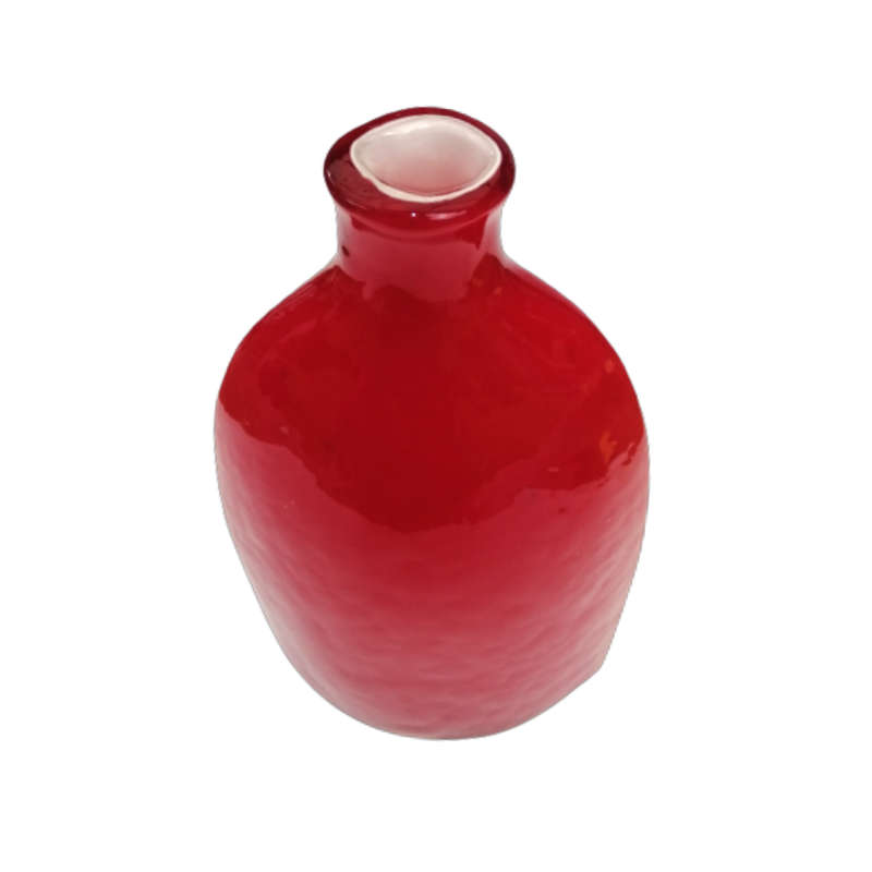Stunning Oversized Art-Glass Bottle Vase in a Vibrant Shade of Red