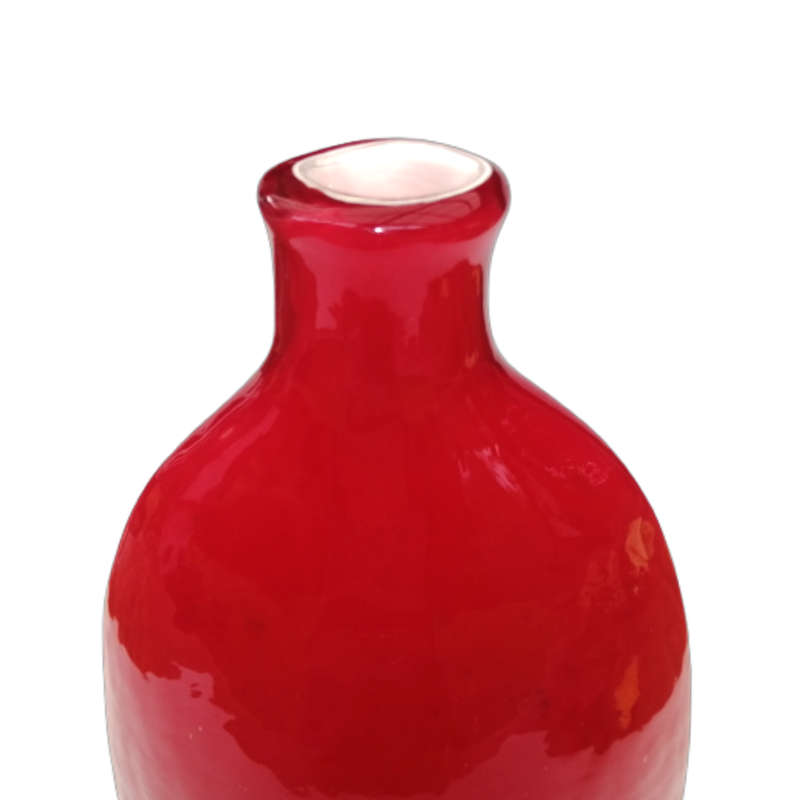 Stunning Oversized Art-Glass Bottle Vase in a Vibrant Shade of Red