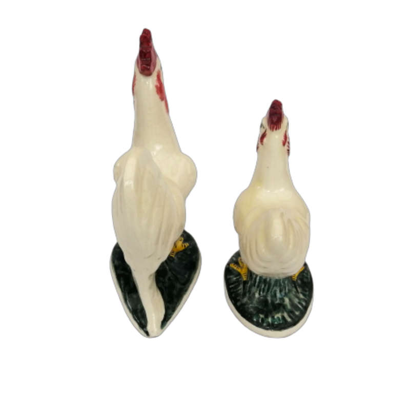 Italian Earthenware Pair of Hen and Cockerel were made in Italy