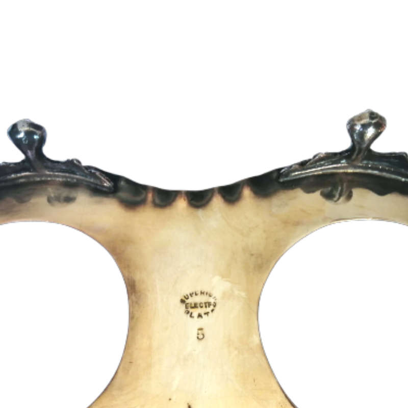 Antique Art Glass Jam Bowels in an Silverplated Cruet Holder