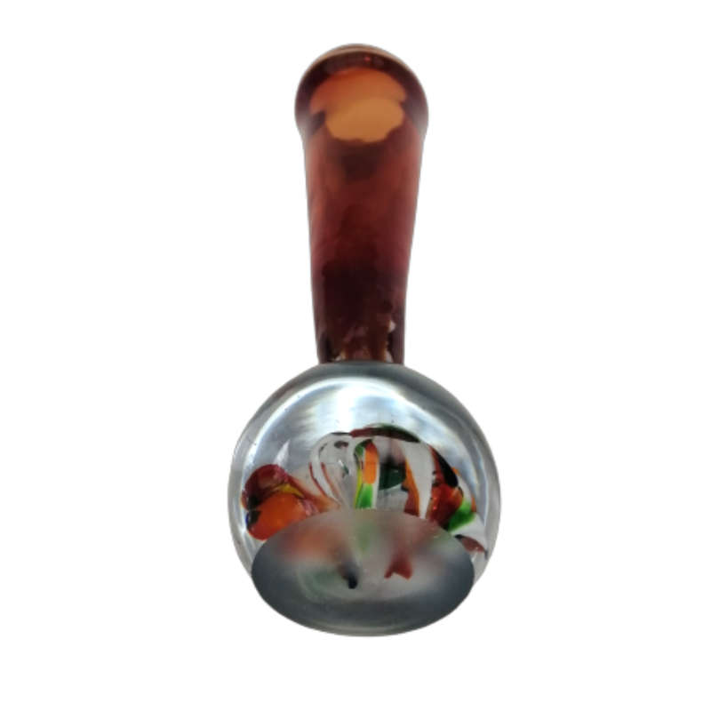 Murano Glass Bright Amber and Rainbow Tall Vase