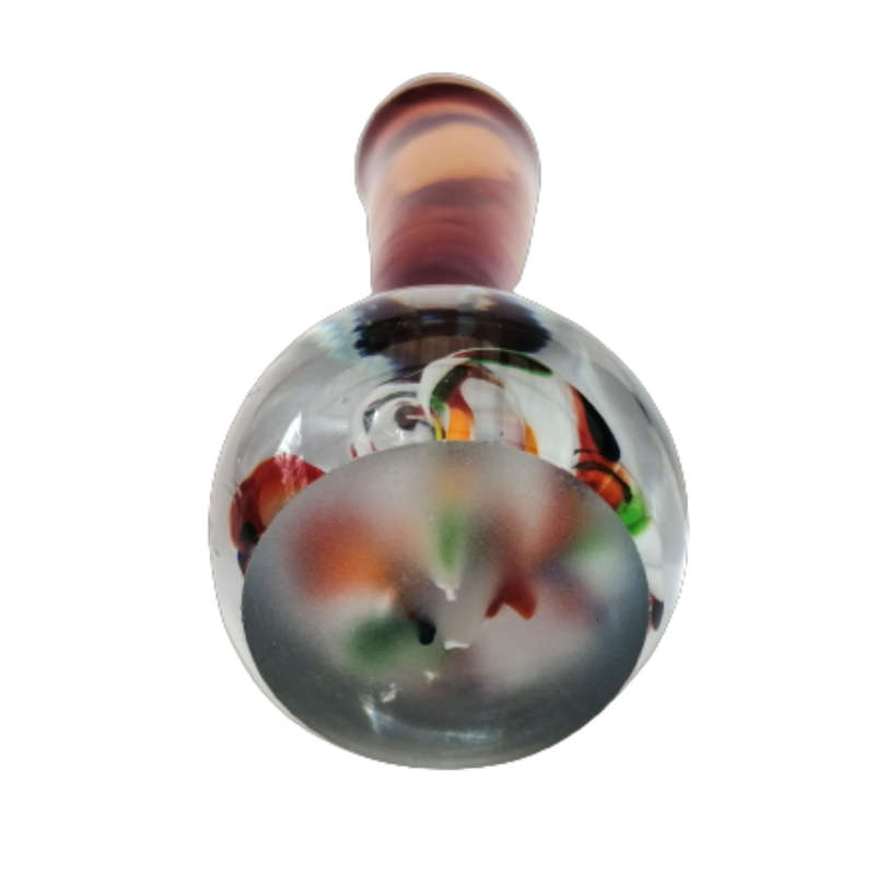 Murano Glass Bright Amber and Rainbow Tall Vase