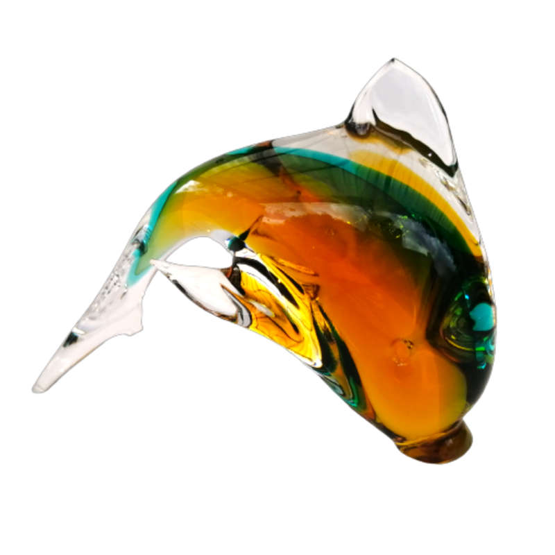 Murano Glass Large Swimming Fish Dolphin V.Nason & C 1970`s