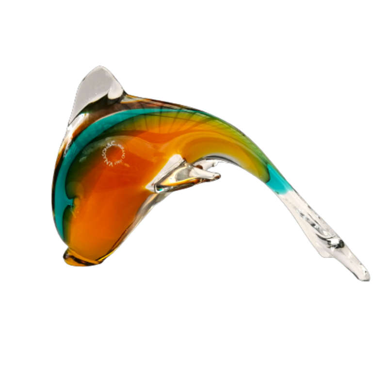 Murano Glass Large Swimming Fish Dolphin V.Nason & C 1970`s