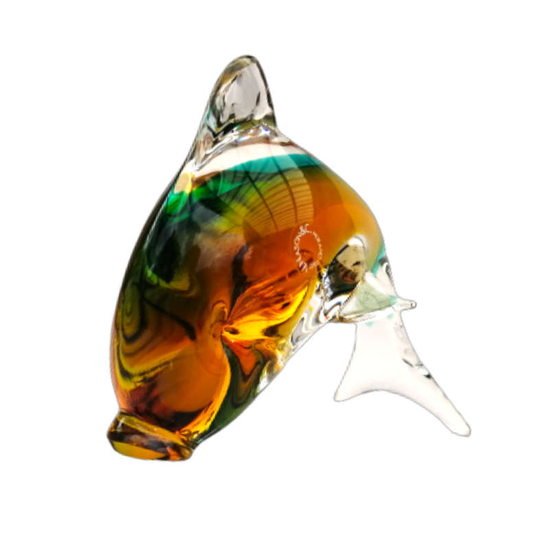 Murano Glass Large Swimming Fish Dolphin V.Nason & C 1970`s