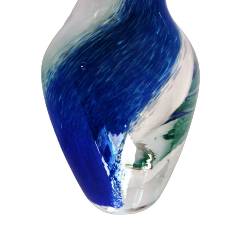 Murano Art Glass Vase, Awash with Blues and Greens