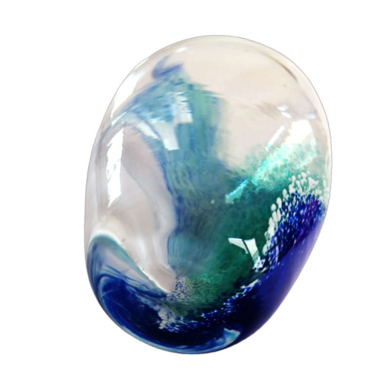 Murano Art Glass Vase, Awash with Blues and Greens