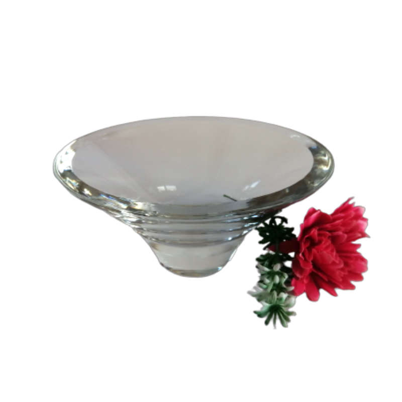 Large Heavy Art Glass Clear Bowl