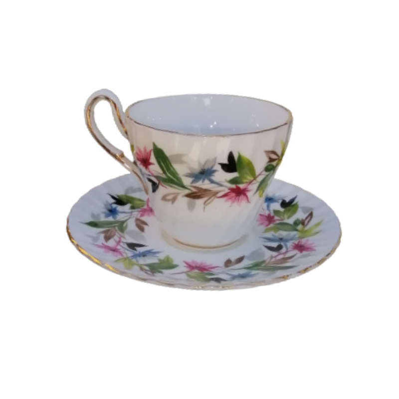 Foley Demitasse Cup and Saucer Duo Set with Pretty Flowers