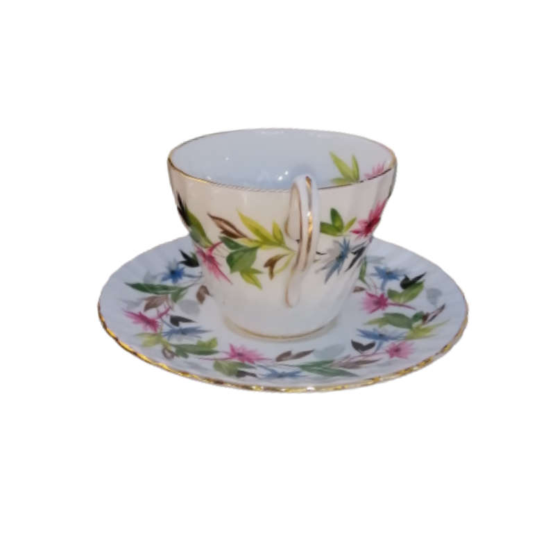 Foley Demitasse Cup and Saucer Duo Set with Pretty Flowers