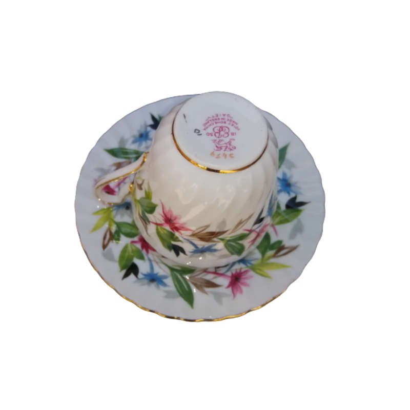 Foley Demitasse Cup and Saucer Duo Set with Pretty Flowers