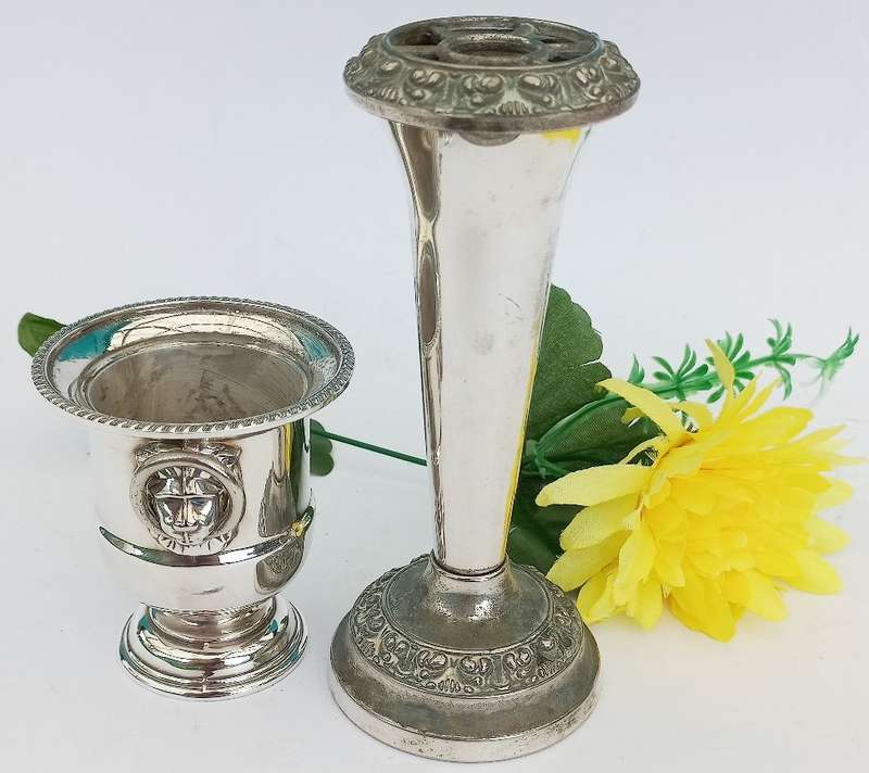 Vintage Silver Plated Vase and and Urn--WOW !