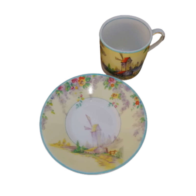 Grindley Windmill Demitasse Cup and Saucer Duo Set