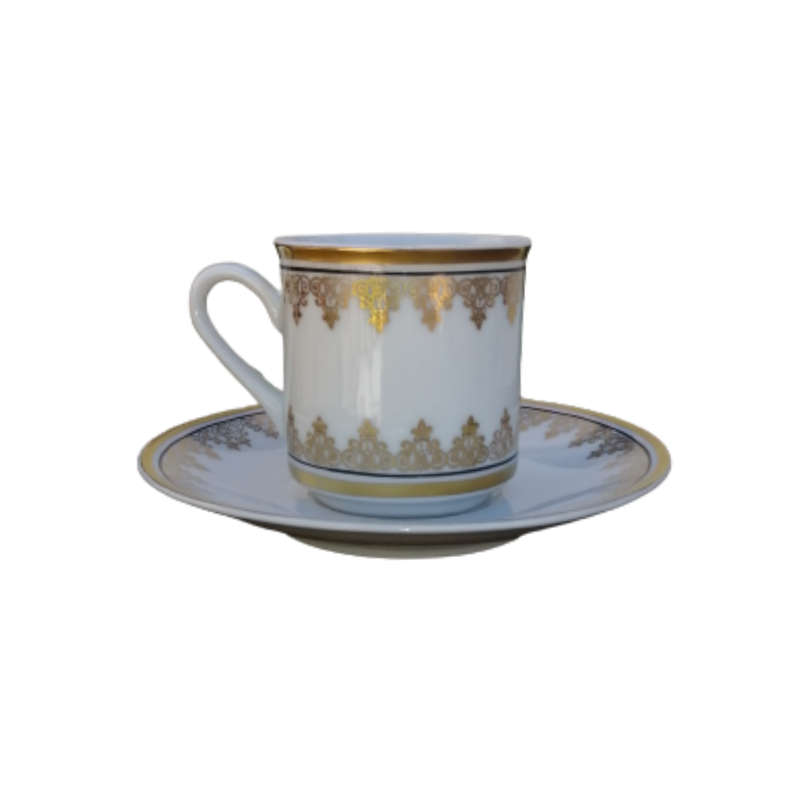 Sabina White with Gold Demitasse Cup
