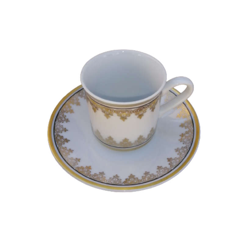 Sabina White with Gold Demitasse Cup