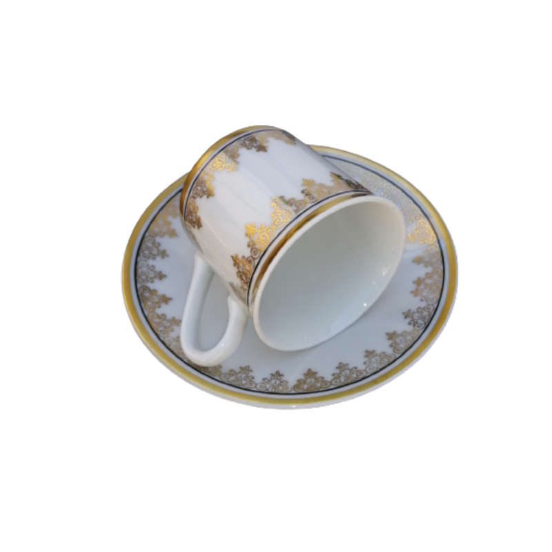Sabina White with Gold Demitasse Cup